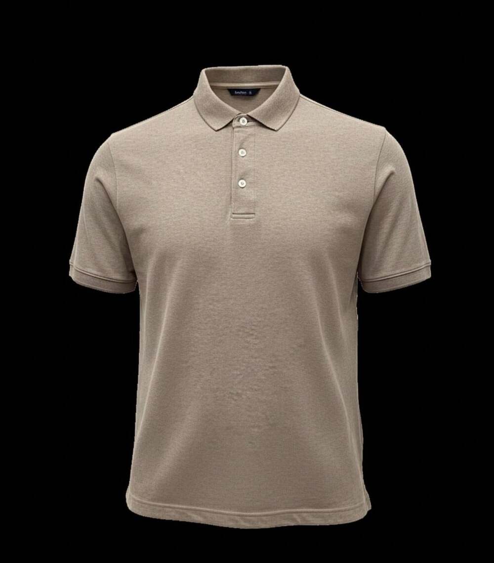 Lands End Supima Cotton Polo Shirt Size 38-40 Taupe Short Sleeve #landsEnd #polo